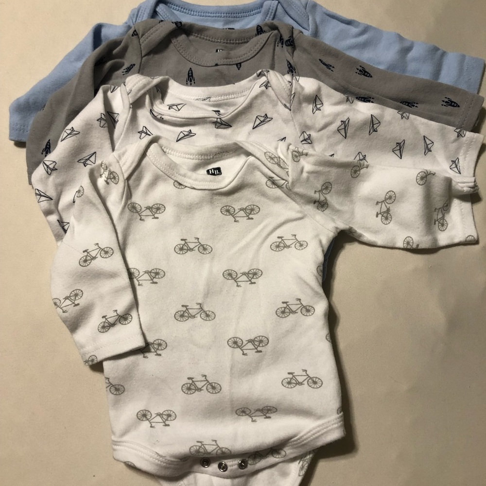Hudson Baby Unisex Long Sleeve Bodysuits 4-count